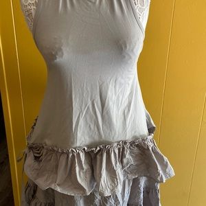 2pc gray cotton outfit skirt & top
